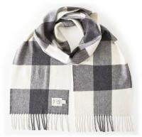 Avoca - Merino Grey Check Scarf